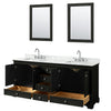Custom image for Dark Espresso with Polished Chrome Trim / White Carrara Marble, Rectangular Sink / 24