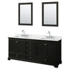 Custom image for Dark Espresso with Polished Chrome Trim / White Carrara Marble, Rectangular Sink / 24
