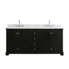 Custom image for Dark Espresso with Polished Chrome Trim / White Carrara Marble, Rectangular Sink / No Mirror