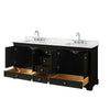 Custom image for Dark Espresso with Polished Chrome Trim / White Carrara Marble, Rectangular Sink / No Mirror