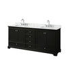 Custom image for Dark Espresso with Polished Chrome Trim / White Carrara Marble, Rectangular Sink / No Mirror