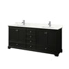 Custom image for Dark Espresso with Polished Chrome Trim / Giotto Quartz, Rectangular Sink / No Mirror