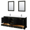 Custom image for Dark Espresso with Polished Chrome Trim / White Cultured Marble, Rectangular Sink / 24