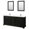 Custom image for Dark Espresso with Polished Chrome Trim / White Cultured Marble, Rectangular Sink / 24