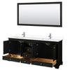Custom image for Dark Espresso with Polished Chrome Trim / White Cultured Marble, Rectangular Sink / 70