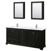 Custom image for Dark Espresso with Polished Chrome Trim / White Cultured Marble, Rectangular Sink / Medicine Cabinets