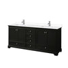 Custom image for Dark Espresso with Polished Chrome Trim / White Cultured Marble, Rectangular Sink / No Mirror