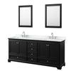Custom image for Dark Espresso with Polished Chrome Trim / White Cultured Marble, Rectangular Sink / 24