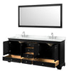 Custom image for Dark Espresso with Polished Chrome Trim / White Cultured Marble, Rectangular Sink / 70