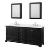 Custom image for Dark Espresso with Polished Chrome Trim / White Cultured Marble, Rectangular Sink / Medicine Cabinets