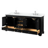 Custom image for Dark Espresso with Polished Chrome Trim / White Cultured Marble, Rectangular Sink / No Mirror