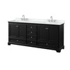 Custom image for Dark Espresso with Polished Chrome Trim / White Cultured Marble, Rectangular Sink / No Mirror