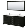 Custom image for Dark Espresso with Polished Chrome Trim / White Quartz, Rectangular Sink / 70
