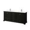Custom image for Dark Espresso with Polished Chrome Trim / White Quartz, Rectangular Sink / No Mirror