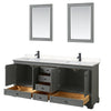 Custom image for Dark Gray with Matte Black Trim / Carrara Cultured Marble, Rectangular Sink / 24