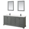Custom image for Dark Gray with Matte Black Trim / Carrara Cultured Marble, Rectangular Sink / 24
