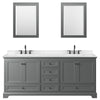 Custom image for Dark Gray with Matte Black Trim / Carrara Cultured Marble, Rectangular Sink / 24