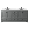 Custom image for Dark Gray with Matte Black Trim / Carrara Cultured Marble, Rectangular Sink / No Mirror
