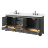 Custom image for Dark Gray with Matte Black Trim / Carrara Cultured Marble, Rectangular Sink / No Mirror