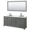 Custom image for Dark Gray with Matte Black Trim / White Carrara Marble, Oval Sink / 70