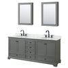 Custom image for Dark Gray with Matte Black Trim / White Carrara Marble, Oval Sink / Medicine Cabinets
