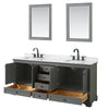 Custom image for Dark Gray with Matte Black Trim / White Carrara Marble, Rectangular Sink / 24