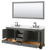 Custom image for Dark Gray with Matte Black Trim / White Carrara Marble, Rectangular Sink / 70