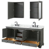 Custom image for Dark Gray with Matte Black Trim / White Carrara Marble, Rectangular Sink / Medicine Cabinets