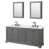 Custom image for Dark Gray with Matte Black Trim / White Carrara Marble, Rectangular Sink / Medicine Cabinets