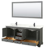 Custom image for Dark Gray with Matte Black Trim / Giotto Quartz, Rectangular Sink / 70
