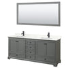 Custom image for Dark Gray with Matte Black Trim / Giotto Quartz, Rectangular Sink / 70