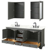 Custom image for Dark Gray with Matte Black Trim / Giotto Quartz, Rectangular Sink / Medicine Cabinets
