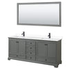 Custom image for Dark Gray with Matte Black Trim / White Cultured Marble, Rectangular Sink / 70