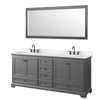 Custom image for Dark Gray with Matte Black Trim / White Cultured Marble, Rectangular Sink / 70