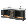 Custom image for Dark Gray with Matte Black Trim / White Cultured Marble, Rectangular Sink / No Mirror