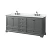 Custom image for Dark Gray with Matte Black Trim / White Cultured Marble, Rectangular Sink / No Mirror