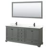 Custom image for Dark Gray with Matte Black Trim / White Quartz, Rectangular Sink / 70