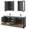 Custom image for Dark Gray with Matte Black Trim / White Quartz, Rectangular Sink / Medicine Cabinets