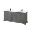 Custom image for Dark Gray with Matte Black Trim / White Quartz, Rectangular Sink / No Mirror
