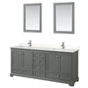 Custom image for Dark Gray with Polished Chrome Trim / Carrara Cultured Marble, Rectangular Sink / 24