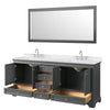 Custom image for Dark Gray with Polished Chrome Trim / Carrara Cultured Marble, Rectangular Sink / 70