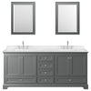 Custom image for Dark Gray with Polished Chrome Trim / Carrara Cultured Marble, Rectangular Sink / Medicine Cabinets