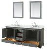 Custom image for Dark Gray with Polished Chrome Trim / White Carrara Marble, Oval Sink / 24