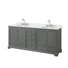 Custom image for Dark Gray with Polished Chrome Trim / White Carrara Marble, Oval Sink / No Mirror