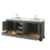 Custom image for Dark Gray with Polished Chrome Trim / White Carrara Marble, Rectangular Sink / No Mirror