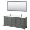 Custom image for Dark Gray with Polished Chrome Trim / Giotto Quartz, Rectangular Sink / 70
