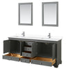 Custom image for Dark Gray with Polished Chrome Trim / White Cultured Marble, Rectangular Sink / 24