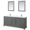 Custom image for Dark Gray with Polished Chrome Trim / White Cultured Marble, Rectangular Sink / 24