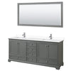 Custom image for Dark Gray with Polished Chrome Trim / White Cultured Marble, Rectangular Sink / 70