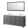 Custom image for Dark Gray with Polished Chrome Trim / White Cultured Marble, Rectangular Sink / 70
